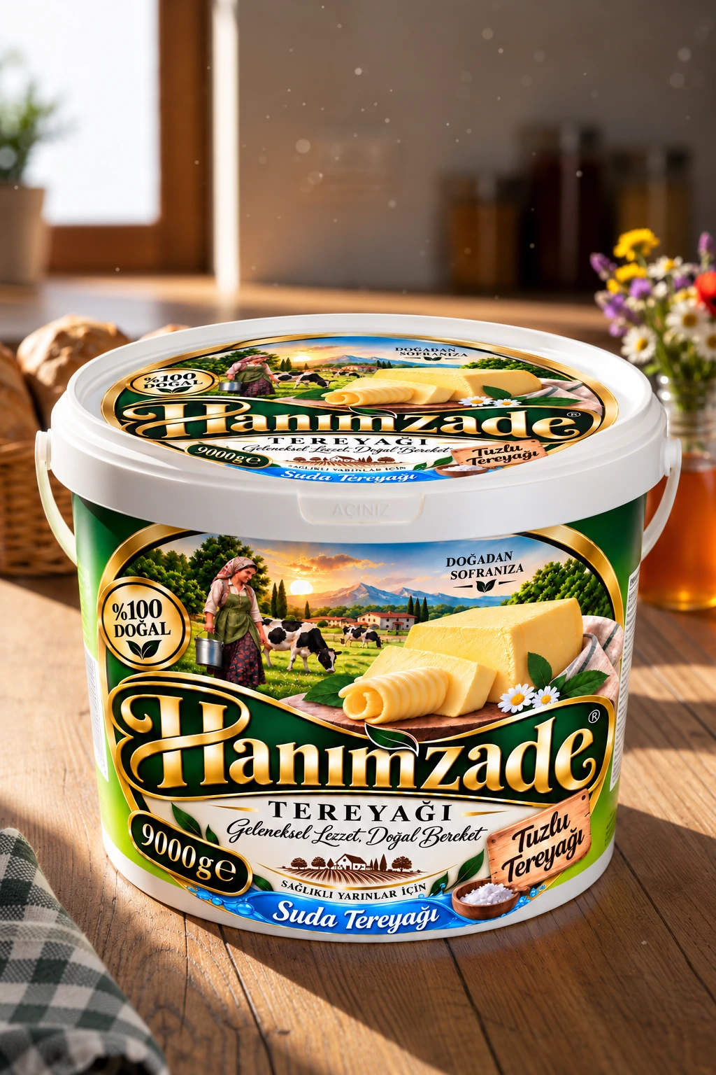 Suda tereyağı 9000 GR Hanımzade tuzlu ürün ambalajı