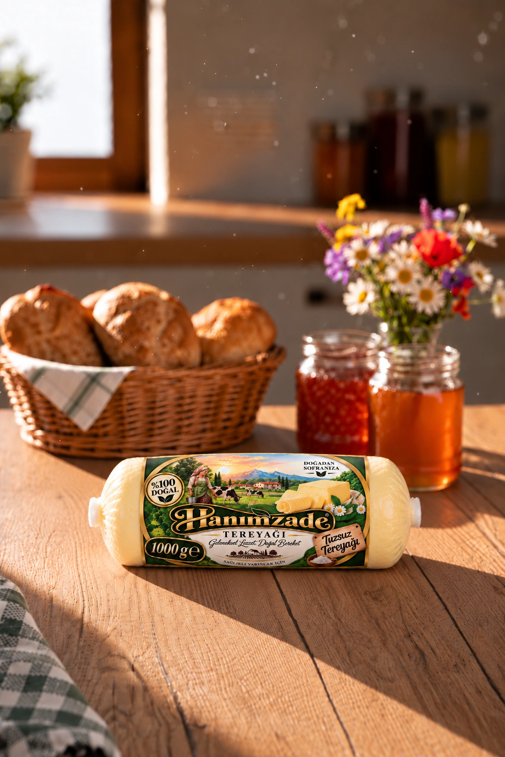 Hamur işlerinde tereyağı için Hanımzade tuzsuz rulo 1000 GR