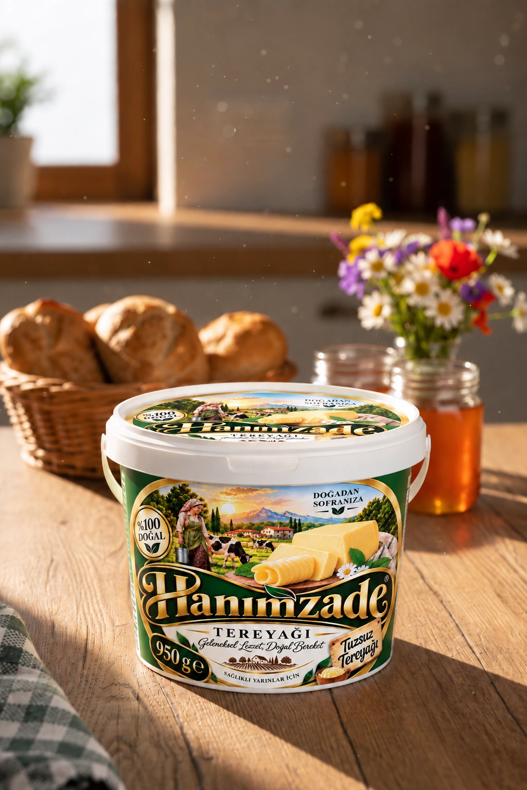 Tereyağı ile pilav için Hanımzade tuzsuz tereyağı 950 GR
